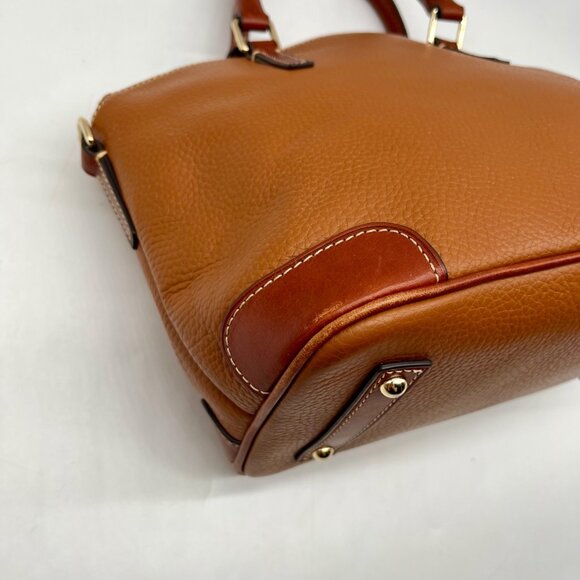 Dooney & Bourke Brown Pebbled Grain Leather Charli Covertible Satchel Bag - Picture 9 of 11